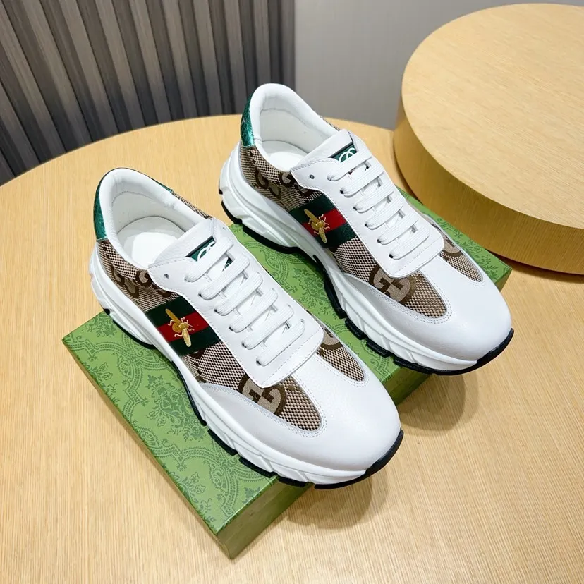 Factory P420💰[gucci] New original men's fashionable casual shoes, exclusive original mold opening, the upper is made of original fabric with first-layer cowhide, comfortable sheepskin lining, rubber combination, lightweight foaming, wear-resistant and non-slip outsole, comfortable to wear🎋Fine workmanship, worthy of wearing, comfortable to wear, impeccable quality and workmanship. Code number 38-44